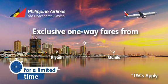 Exclusive one-way fare from Riyadh to Manila for a limited time